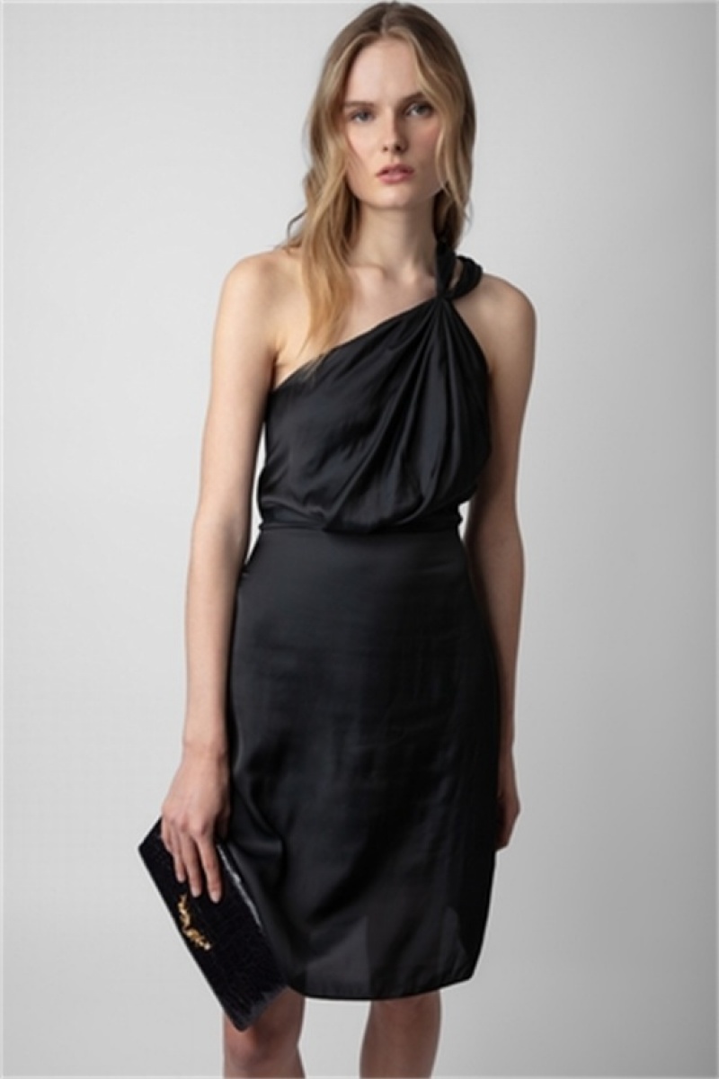 Zadig & Voltaire Razal Satin Vestido Negras | ZV-256369