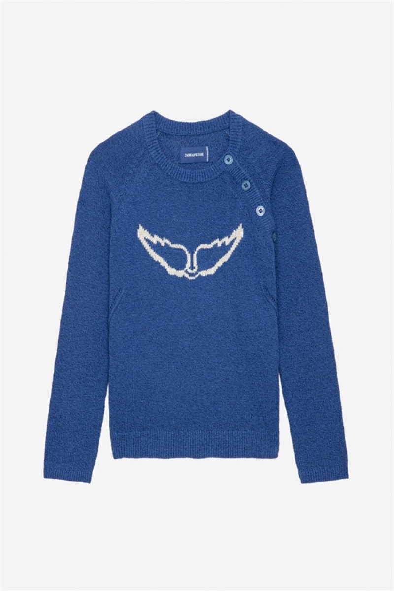 Zadig & Voltaire Regliss Wing Jumper Azules | ZV-256422