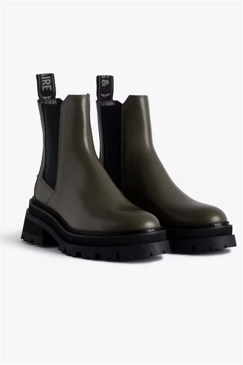 Zadig & Voltaire Ride Chelsea Boots Kaki | ZV-255657