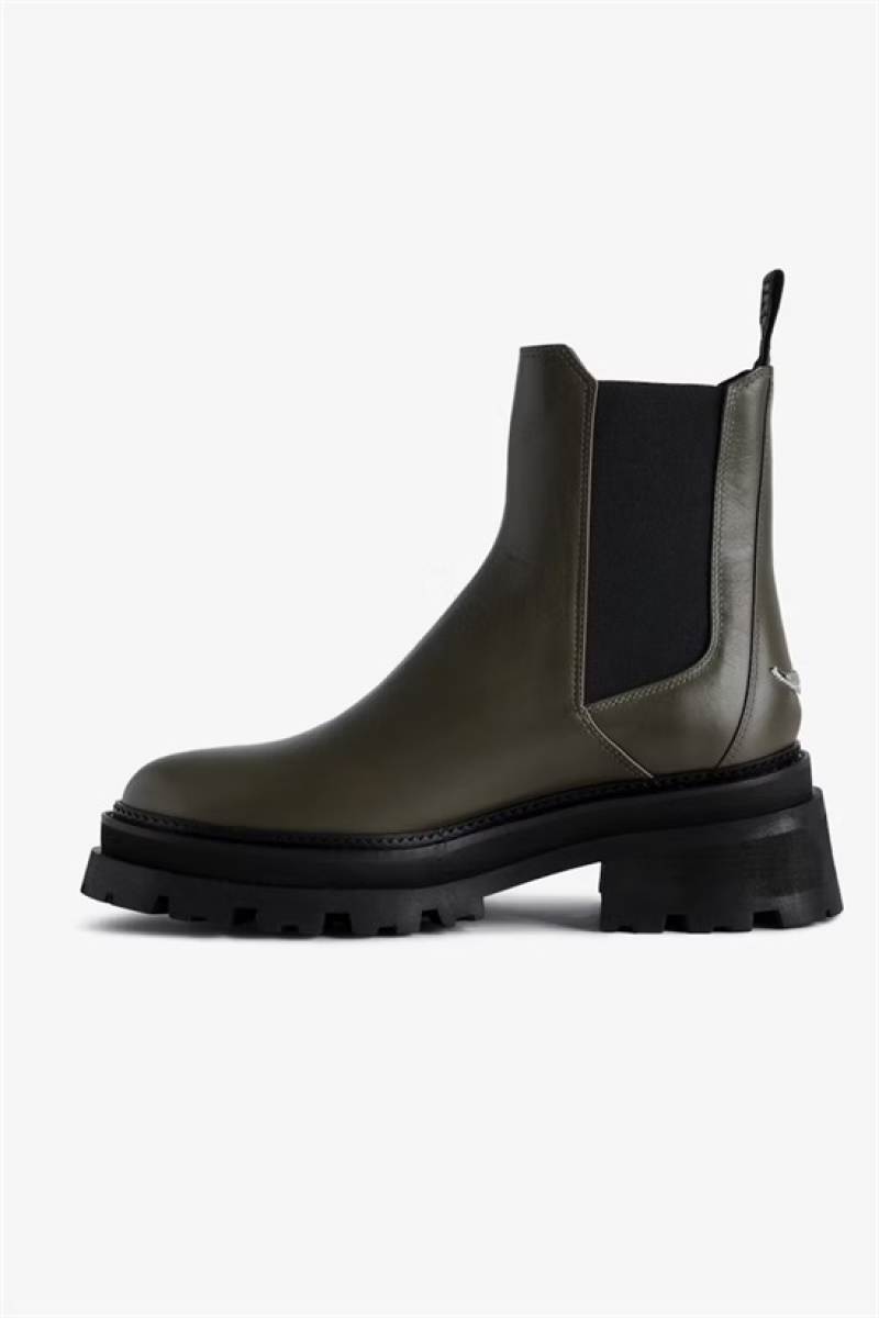 Zadig & Voltaire Ride Chelsea Boots Kaki | ZV-255657