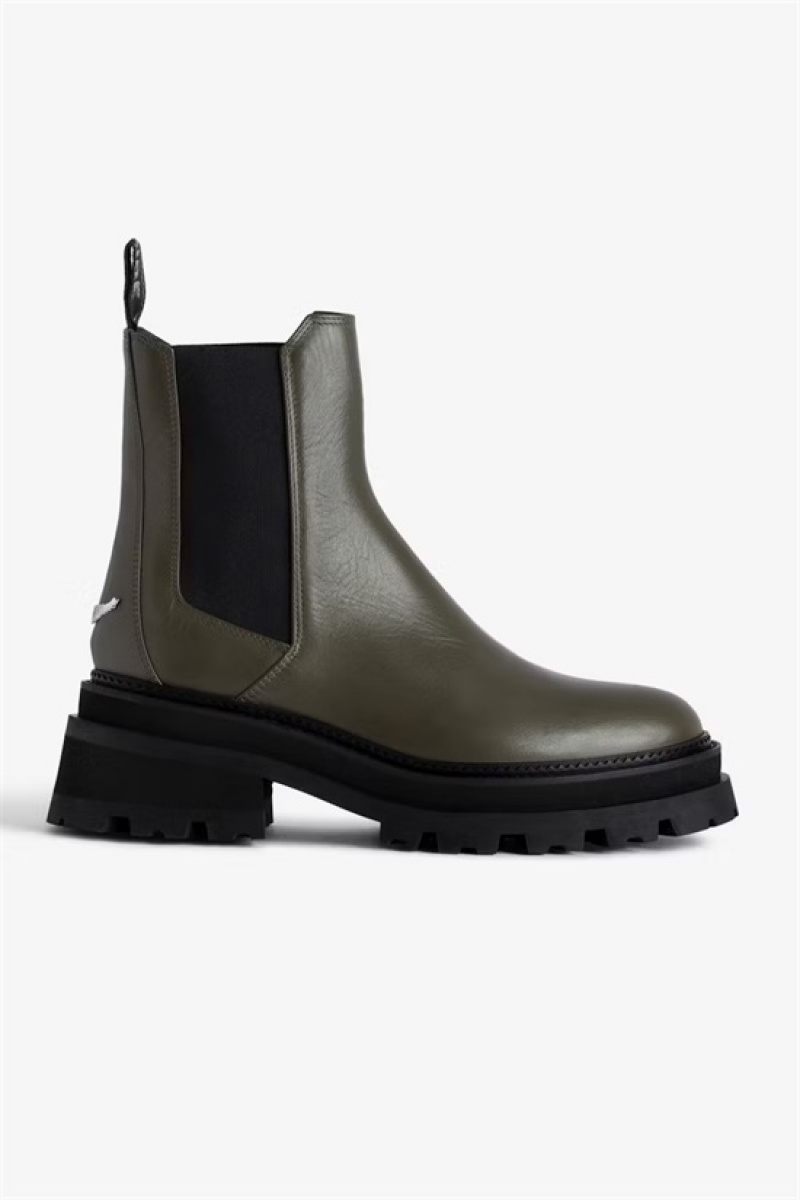 Zadig & Voltaire Ride Chelsea Boots Kaki | ZV-255657