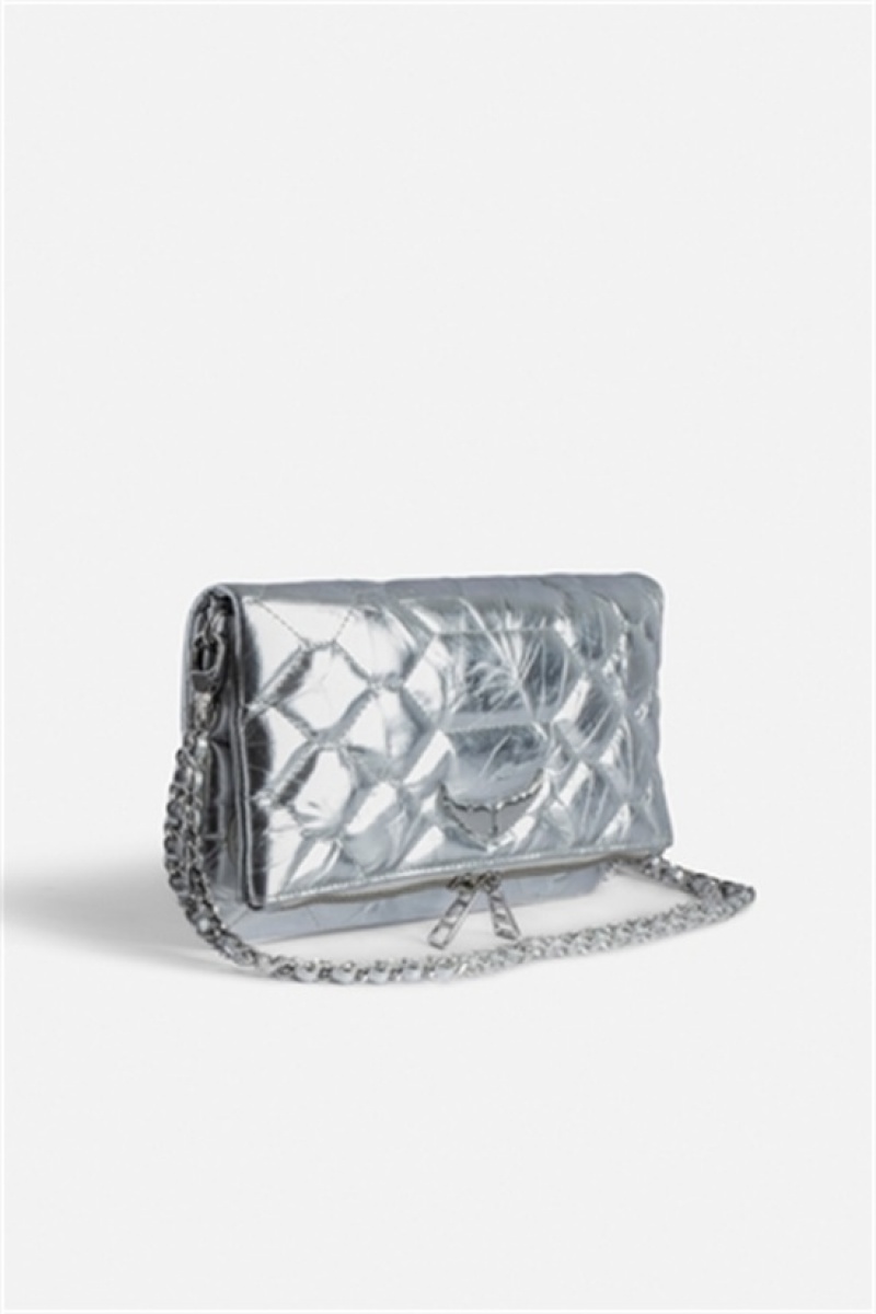 Zadig & Voltaire Rock Acolchado Metallic Clutch Plateadas | ZV-256193