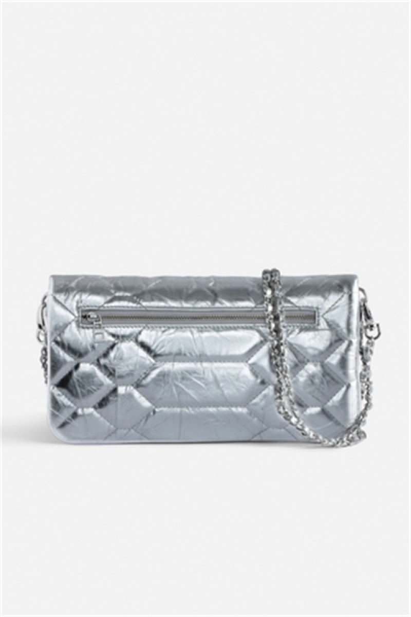 Zadig & Voltaire Rock Acolchado Metallic Clutch Plateadas | ZV-256193