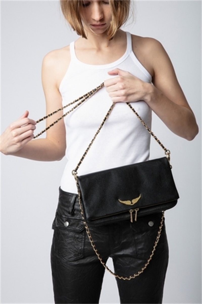 Zadig & Voltaire Rock Bag Negras Doradas | ZV-256167