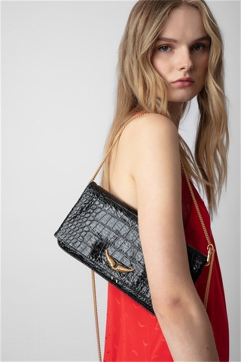 Zadig & Voltaire Rock Embrossed Bag Negras | ZV-256194