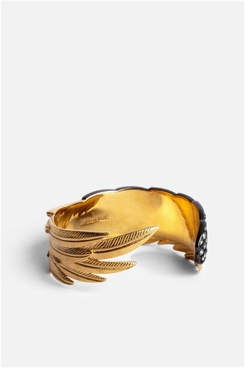 Zadig & Voltaire Rock Feather Bracelet Doradas | ZV-255873