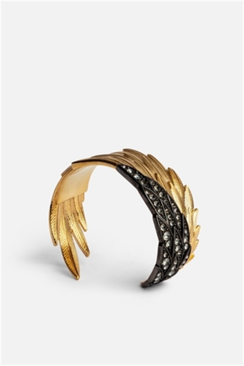 Zadig & Voltaire Rock Feather Bracelet Doradas | ZV-255873