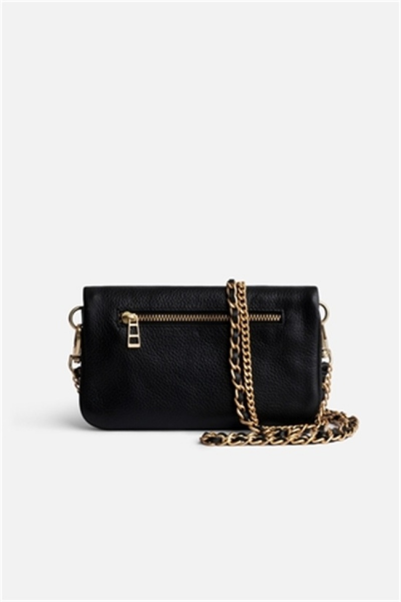 Zadig & Voltaire Rock Nano Bag Negras Doradas | ZV-256182