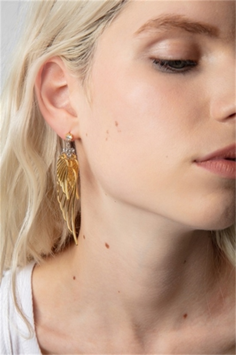 Zadig & Voltaire Rock Oversized Single Earring Doradas | ZV-255887