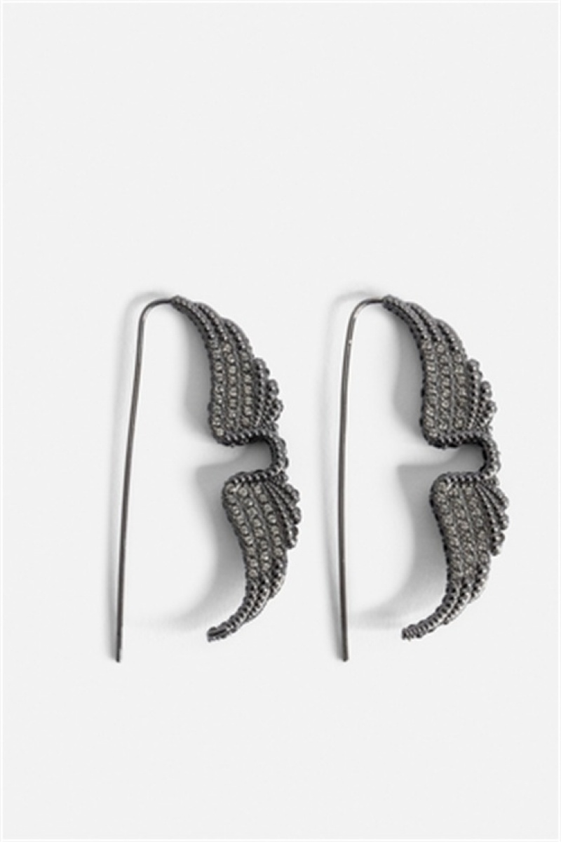 Zadig & Voltaire Rock Piercing Earrings Obsidian | ZV-255891