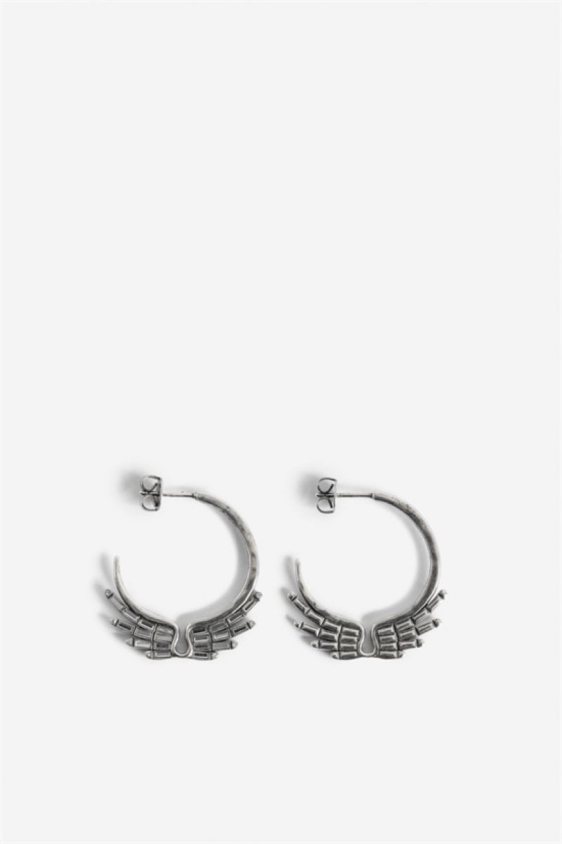 Zadig & Voltaire Rock Star Hoop Earring Plateadas | ZV-255860