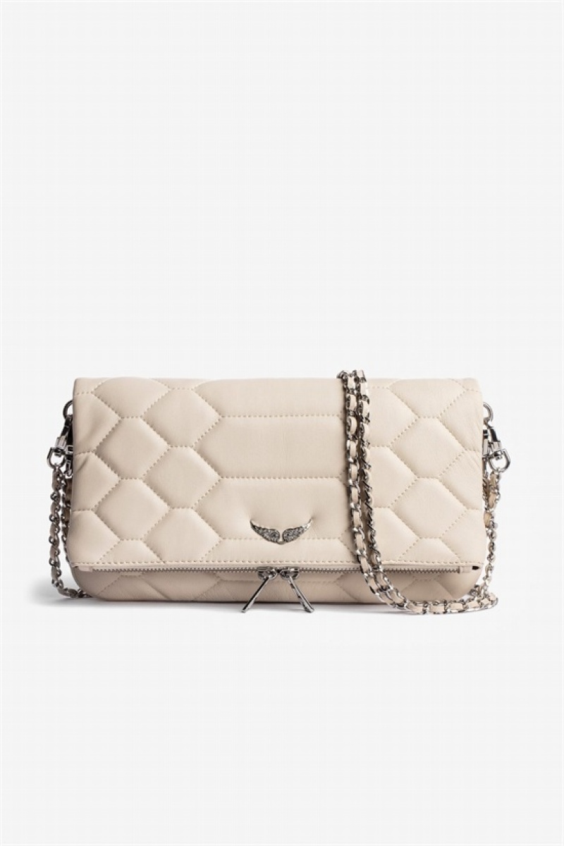 Zadig & Voltaire Rock Xl Mat Bag Beige | ZV-256175