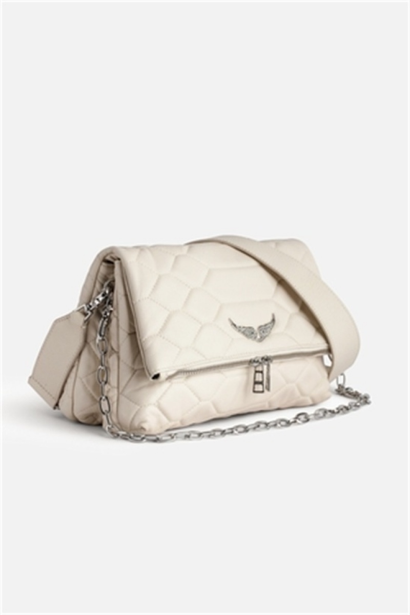 Zadig & Voltaire Rocky Xl Mat Scale Bag Beige | ZV-256114