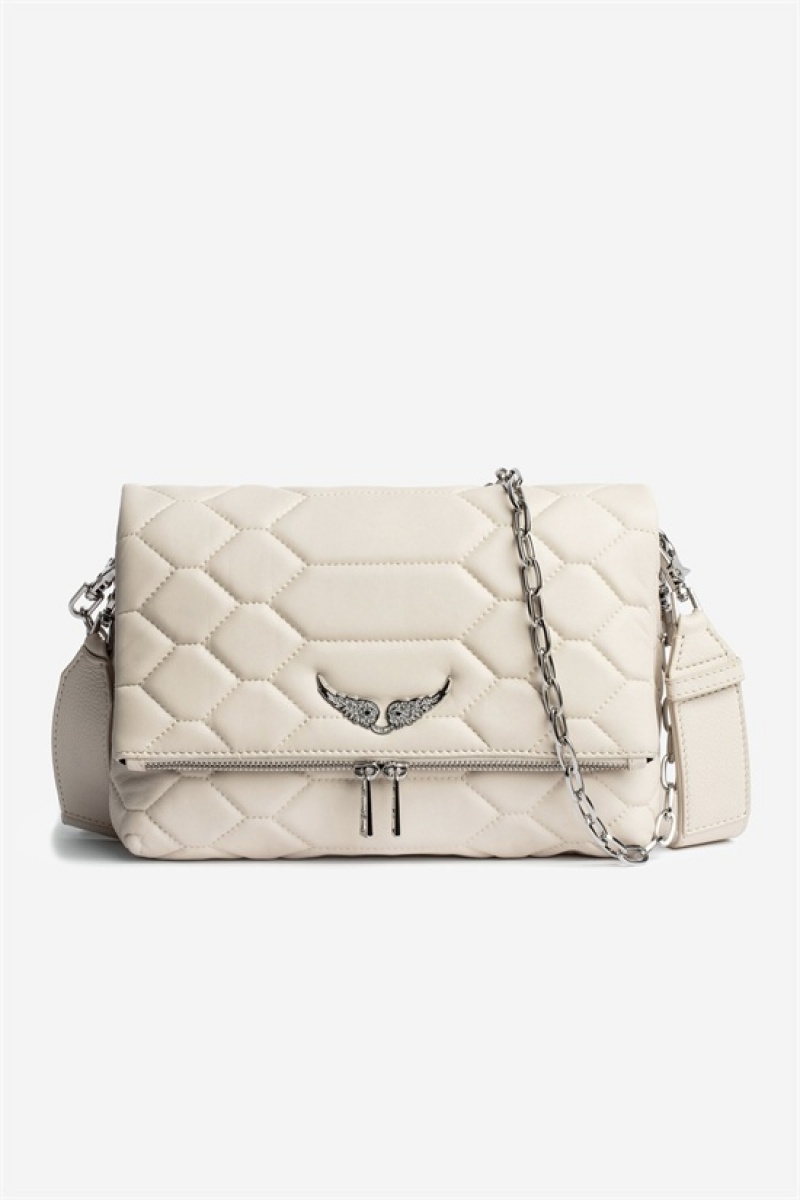 Zadig & Voltaire Rocky Xl Mat Scale Bag Beige | ZV-256114