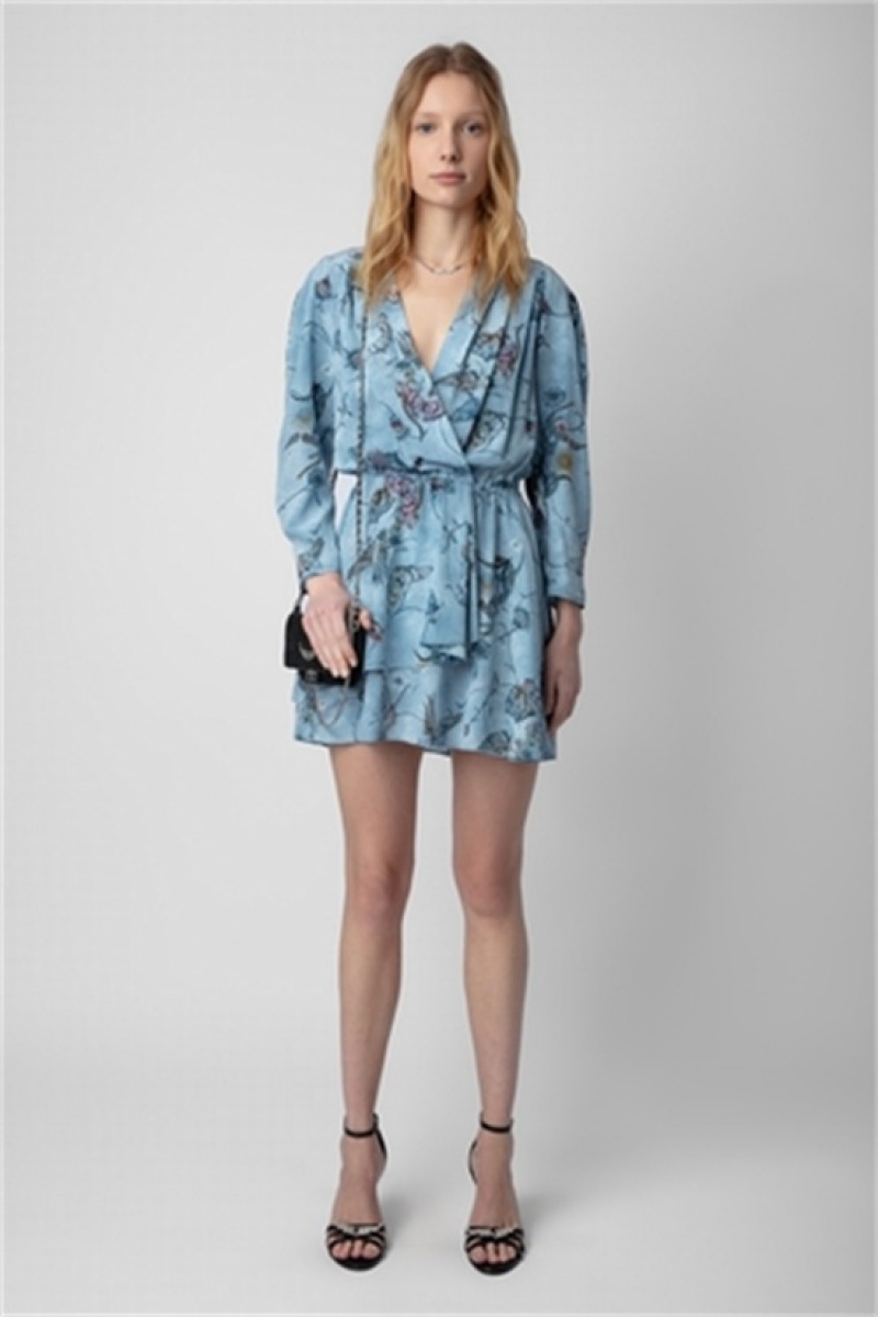 Zadig & Voltaire Rogers Silk Vestido Azules | ZV-256394