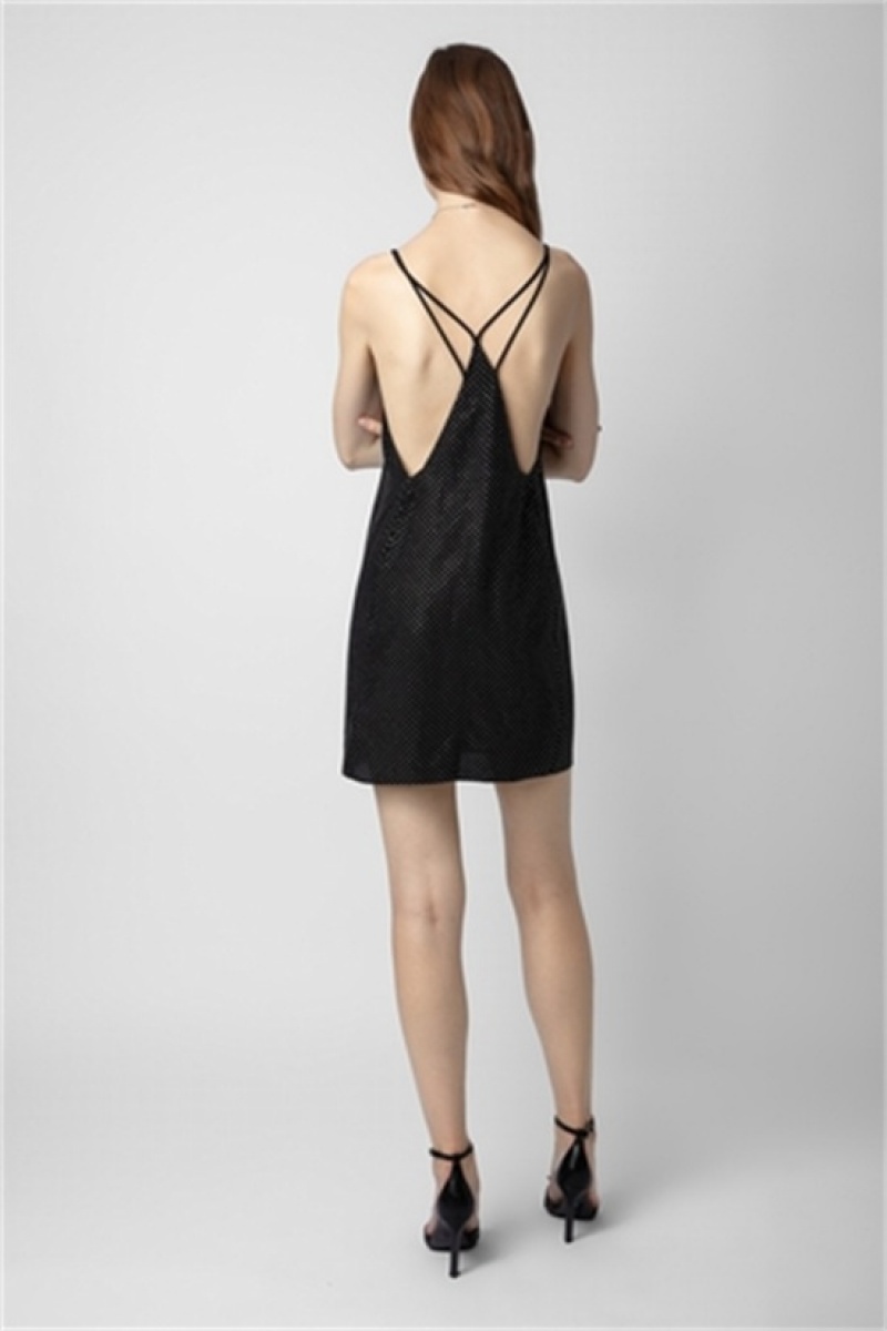 Zadig & Voltaire Rohana Diamante Silk Vestido Negras | ZV-256388