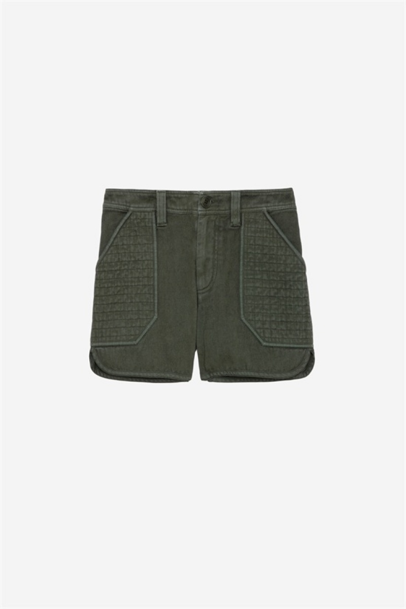 Zadig & Voltaire Sei Shorts Kaki | ZV-256231