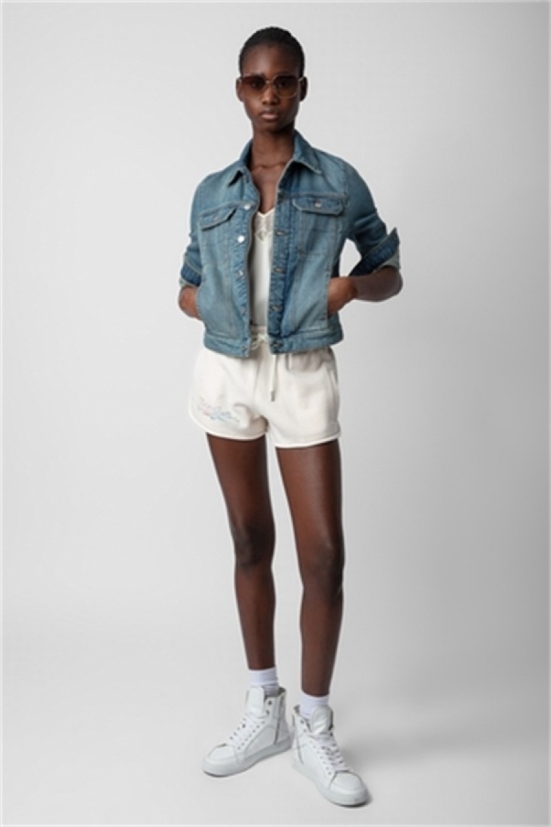 Zadig & Voltaire Smile Shorts Blancas | ZV-256234