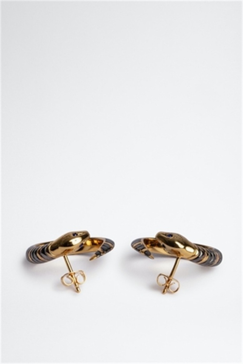 Zadig & Voltaire Snake Hoop Earrings Doradas | ZV-255881