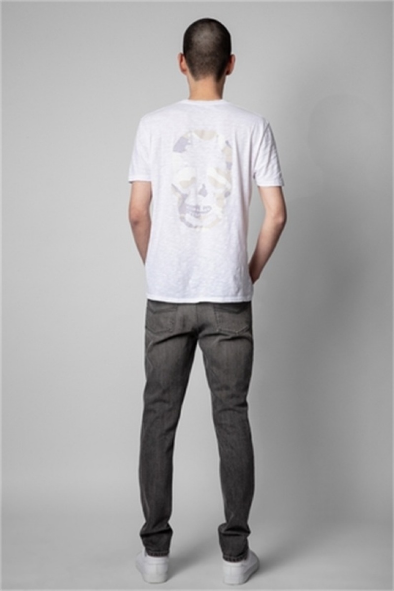 Zadig & Voltaire Stockholm Skull Tee Blancas | ZV-255715