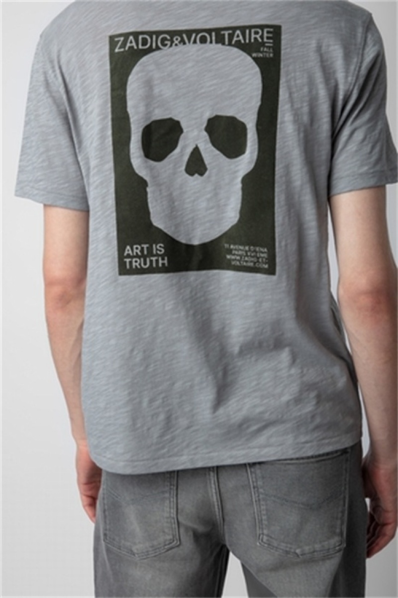 Zadig & Voltaire Stockholm Skull T-shirt Gris | ZV-255685