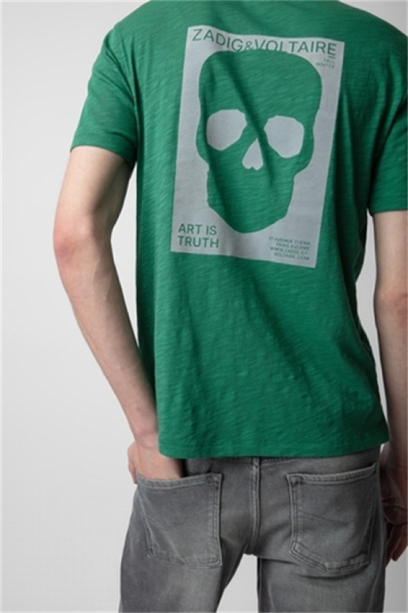 Zadig & Voltaire Stockholm Skull T-shirt Verde | ZV-255686