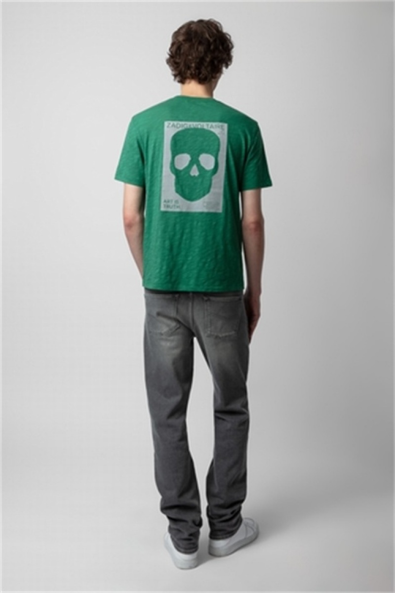 Zadig & Voltaire Stockholm Skull T-shirt Verde | ZV-255686