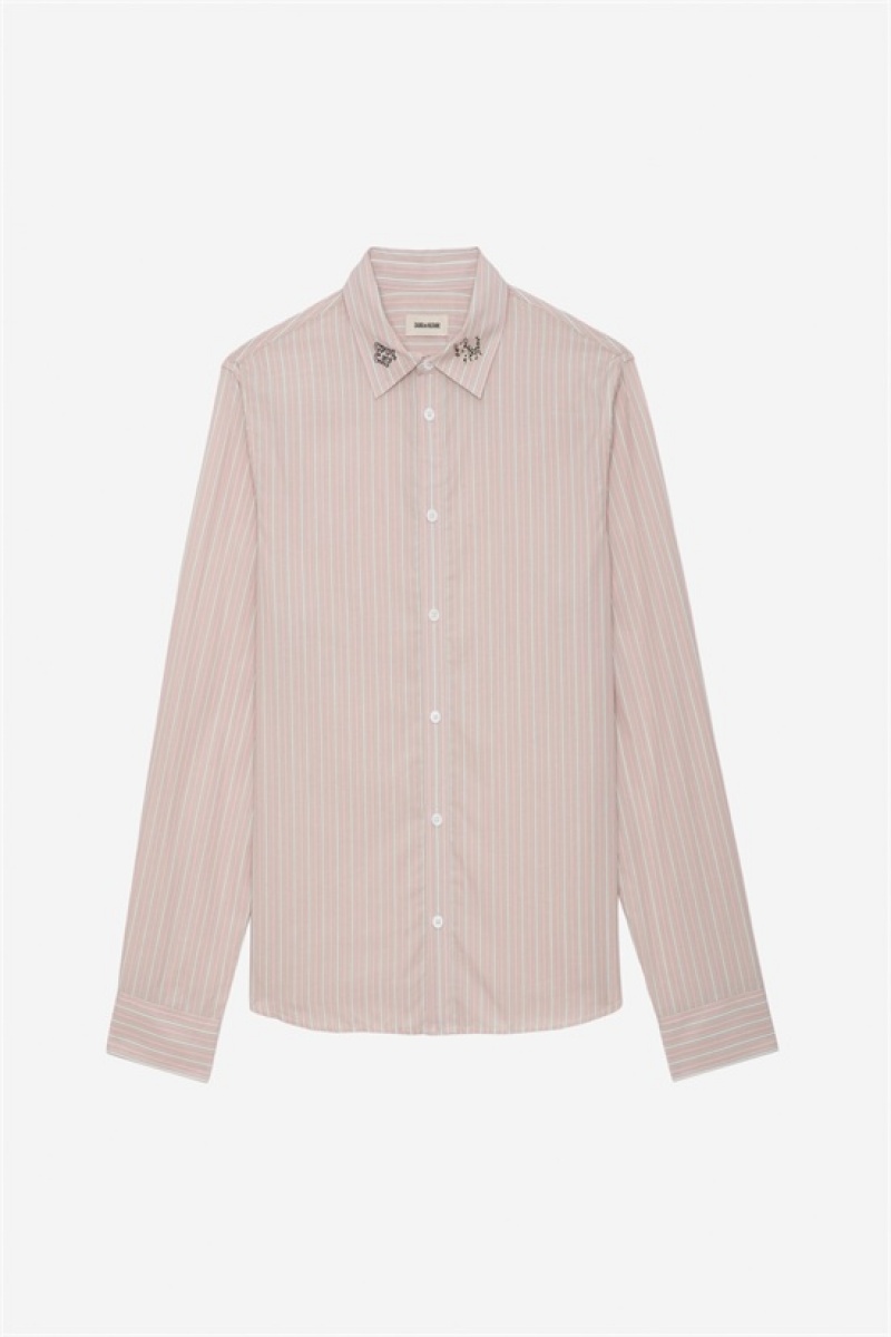 Zadig & Voltaire Sydna Stripped Shirt Rosas | ZV-256315