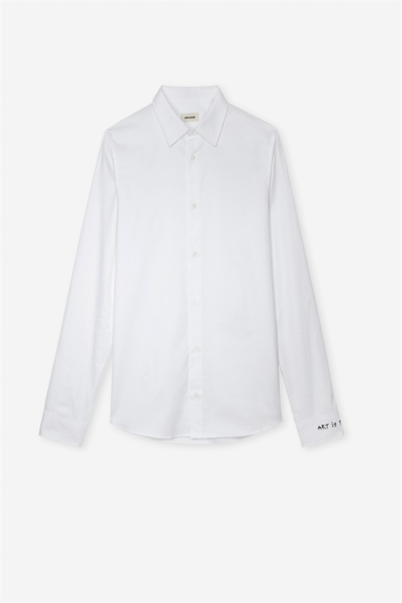 Zadig & Voltaire Sydney Shirt Blancas | ZV-255726