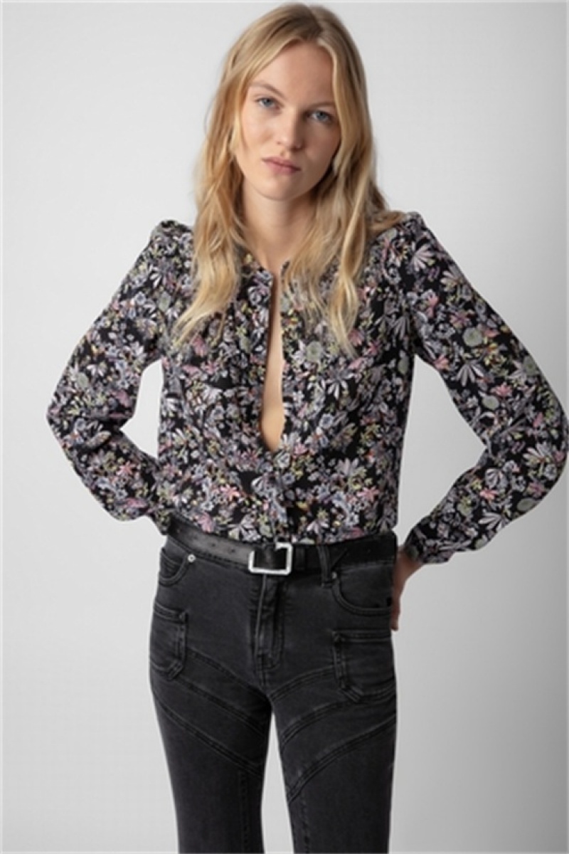 Zadig & Voltaire Tchin Silk Shirt Negras | ZV-256331