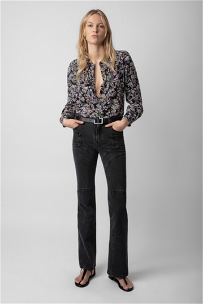 Zadig & Voltaire Tchin Silk Shirt Negras | ZV-256331