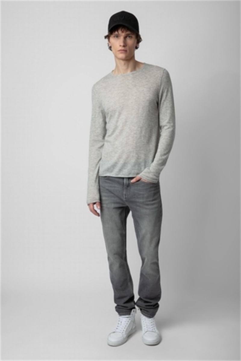 Zadig & Voltaire Teiss Cashmere Sueter Gris Claro | ZV-255770