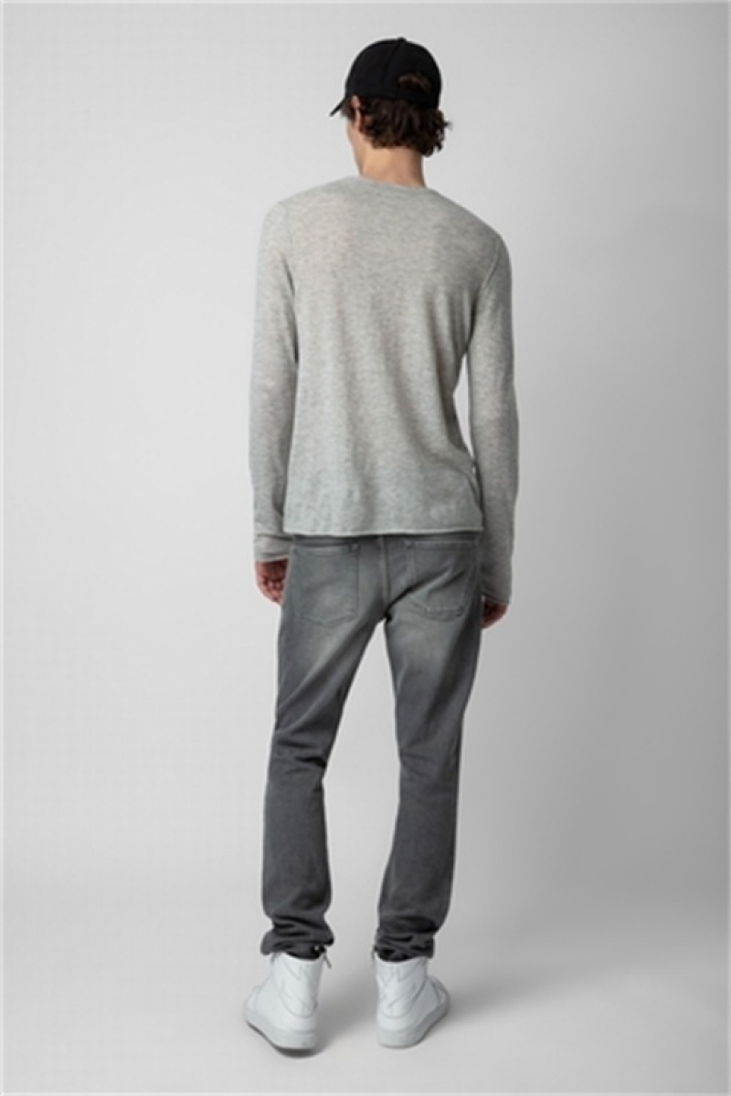 Zadig & Voltaire Teiss Cashmere Sueter Gris Claro | ZV-255770