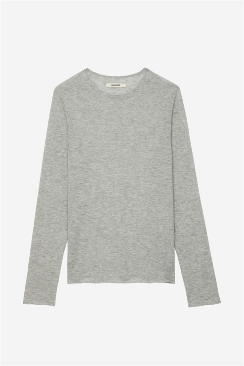 Zadig & Voltaire Teiss Cashmere Sueter Gris Claro | ZV-255770