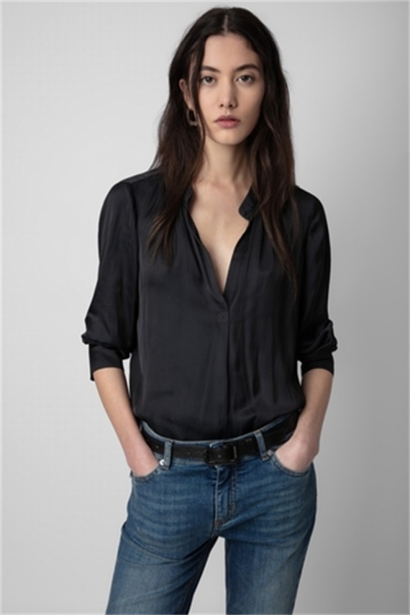 Zadig & Voltaire Tink Satin Top Negras | ZV-256326