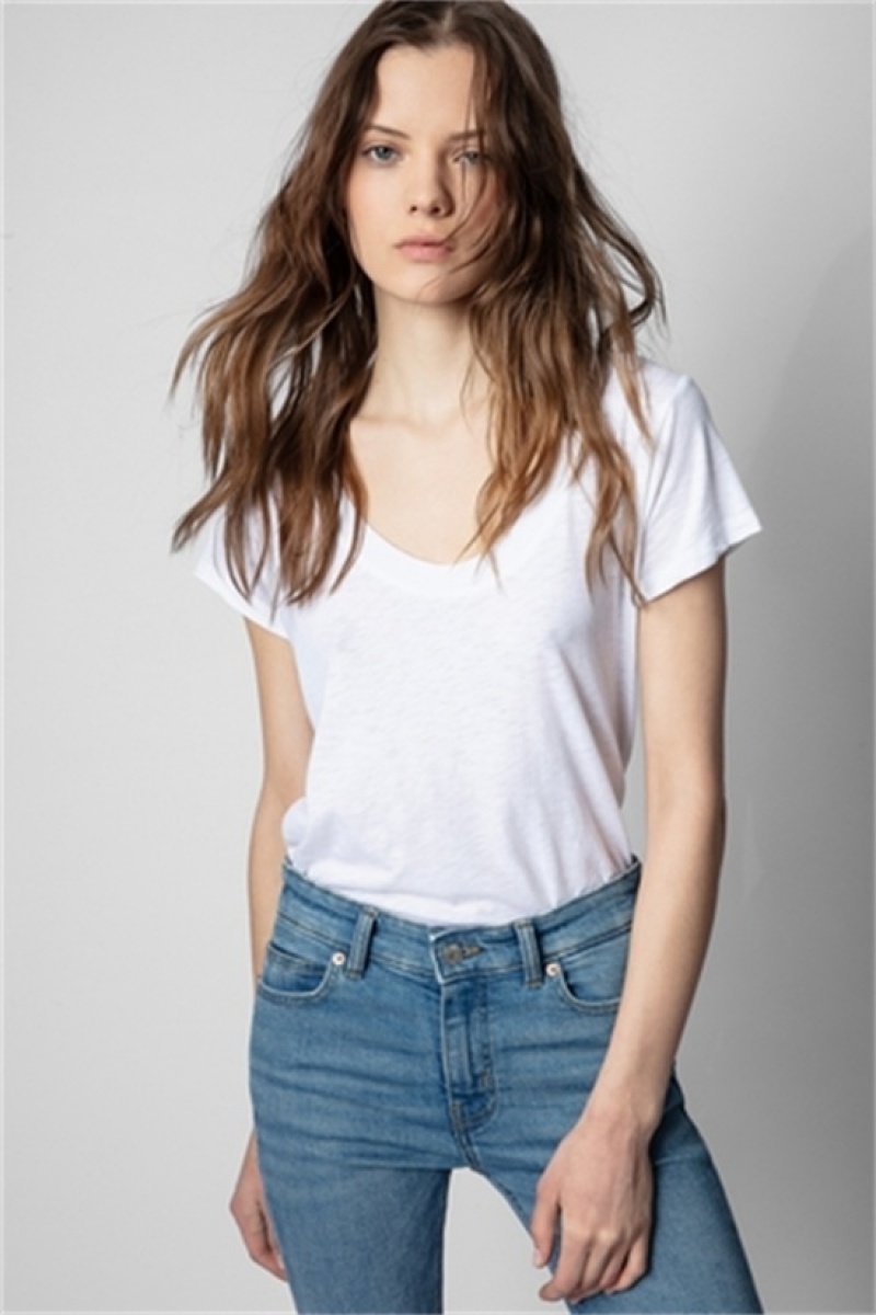 Zadig & Voltaire Tiny Slub T-shirt Blancas | ZV-256273