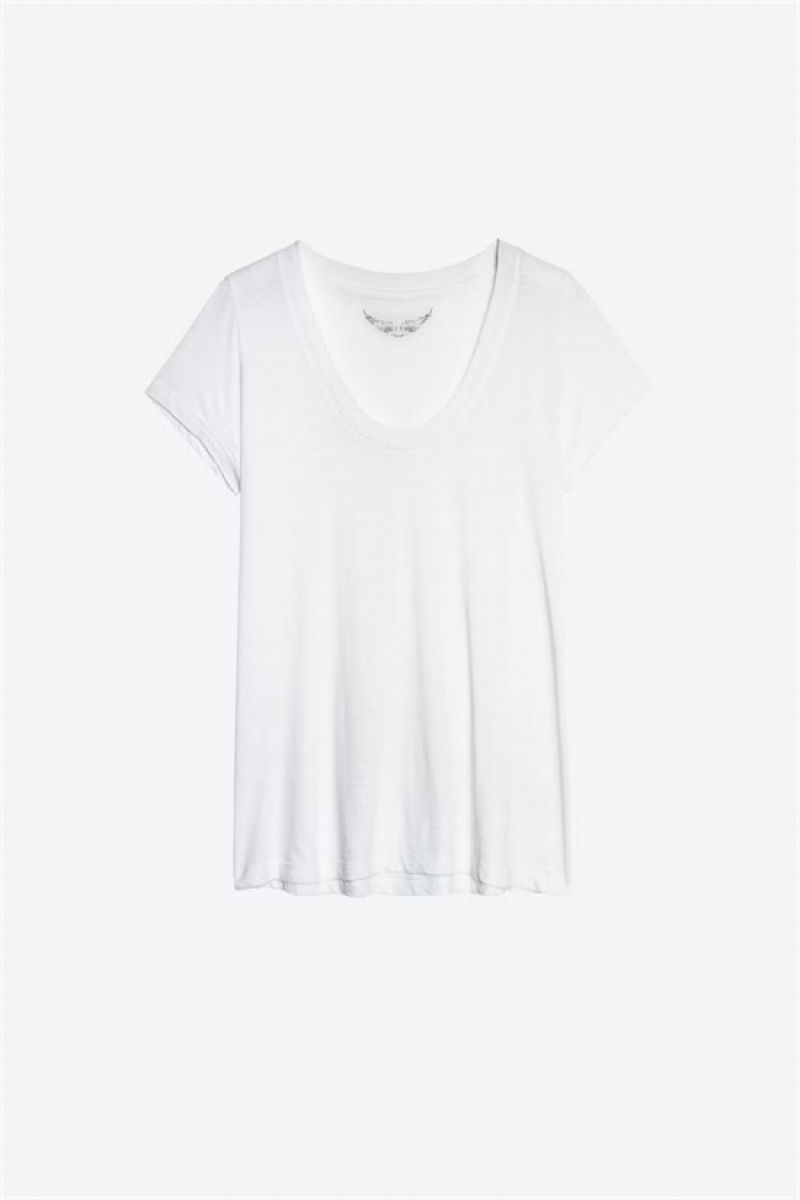 Zadig & Voltaire Tiny Slub T-shirt Blancas | ZV-256273