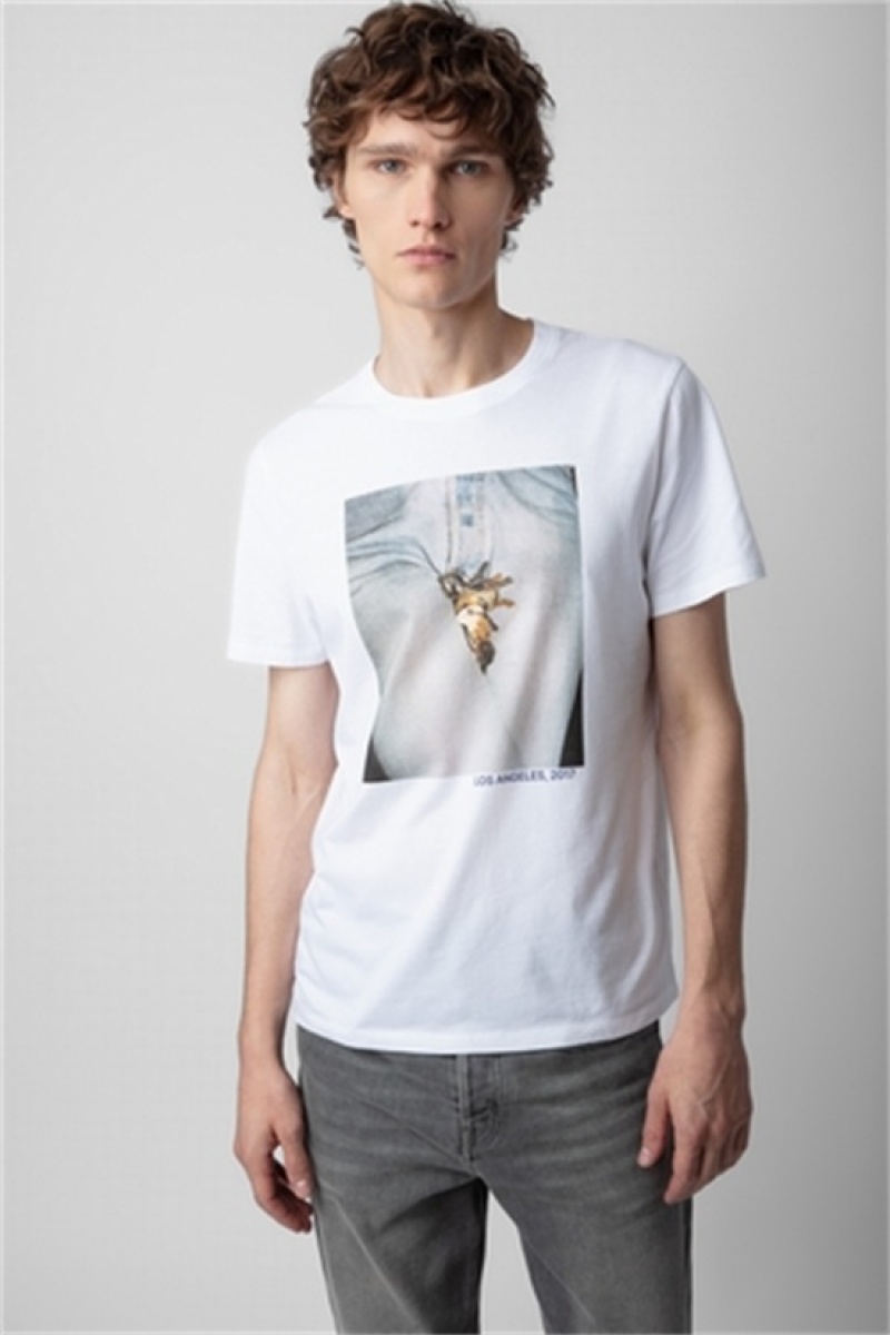 Zadig & Voltaire Tommy Photoprint T-shirt Blancas | ZV-255713