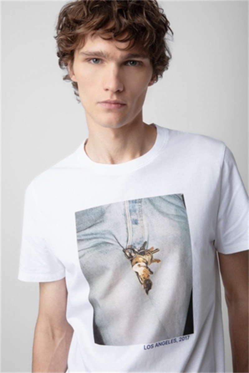 Zadig & Voltaire Tommy Photoprint T-shirt Blancas | ZV-255713