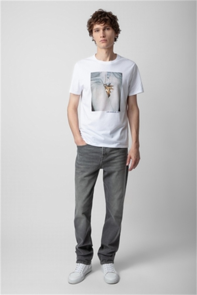 Zadig & Voltaire Tommy Photoprint T-shirt Blancas | ZV-255713