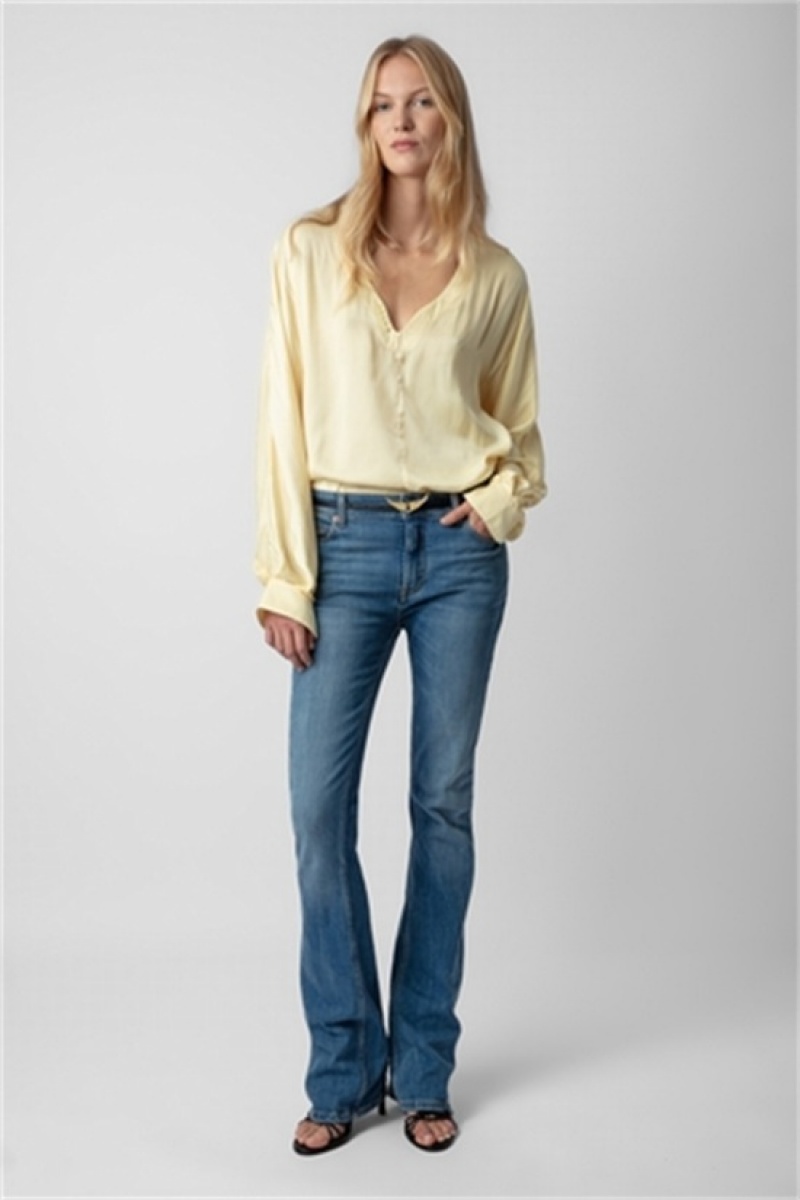 Zadig & Voltaire Tonastir Satin Blouse Amarillo | ZV-256308