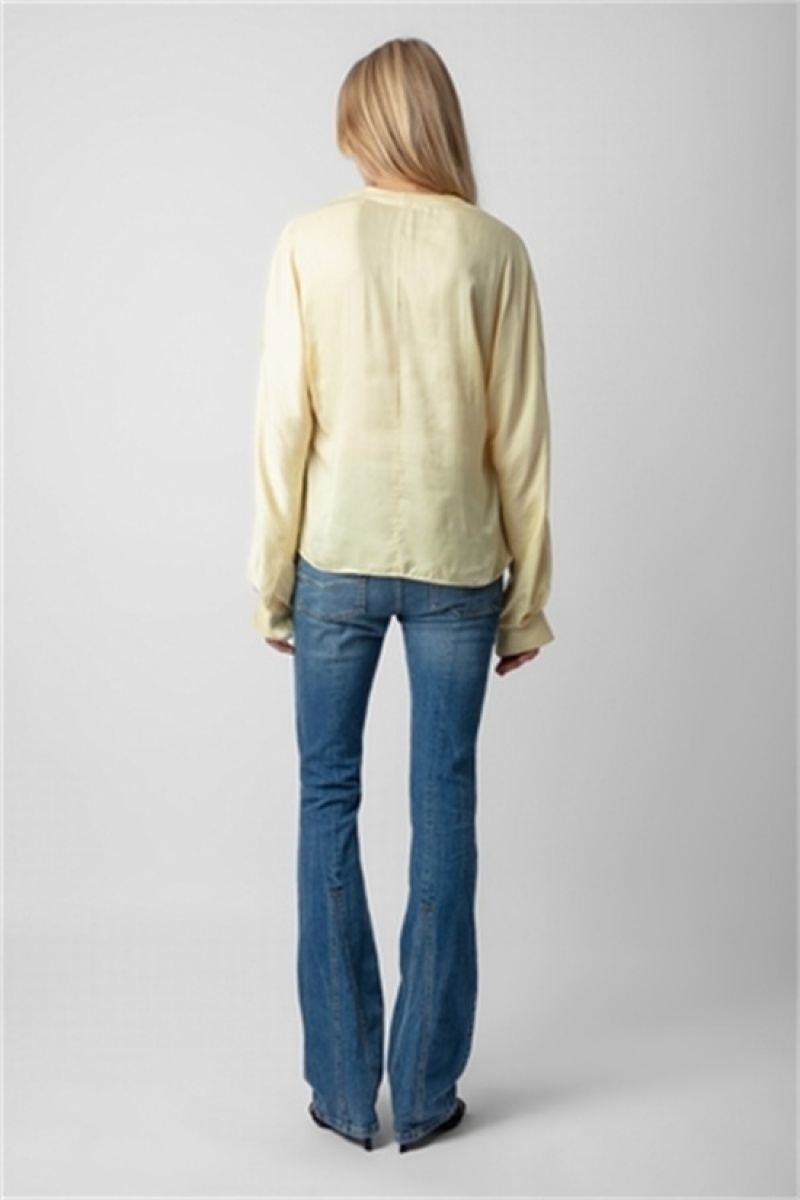 Zadig & Voltaire Tonastir Satin Blouse Amarillo | ZV-256308