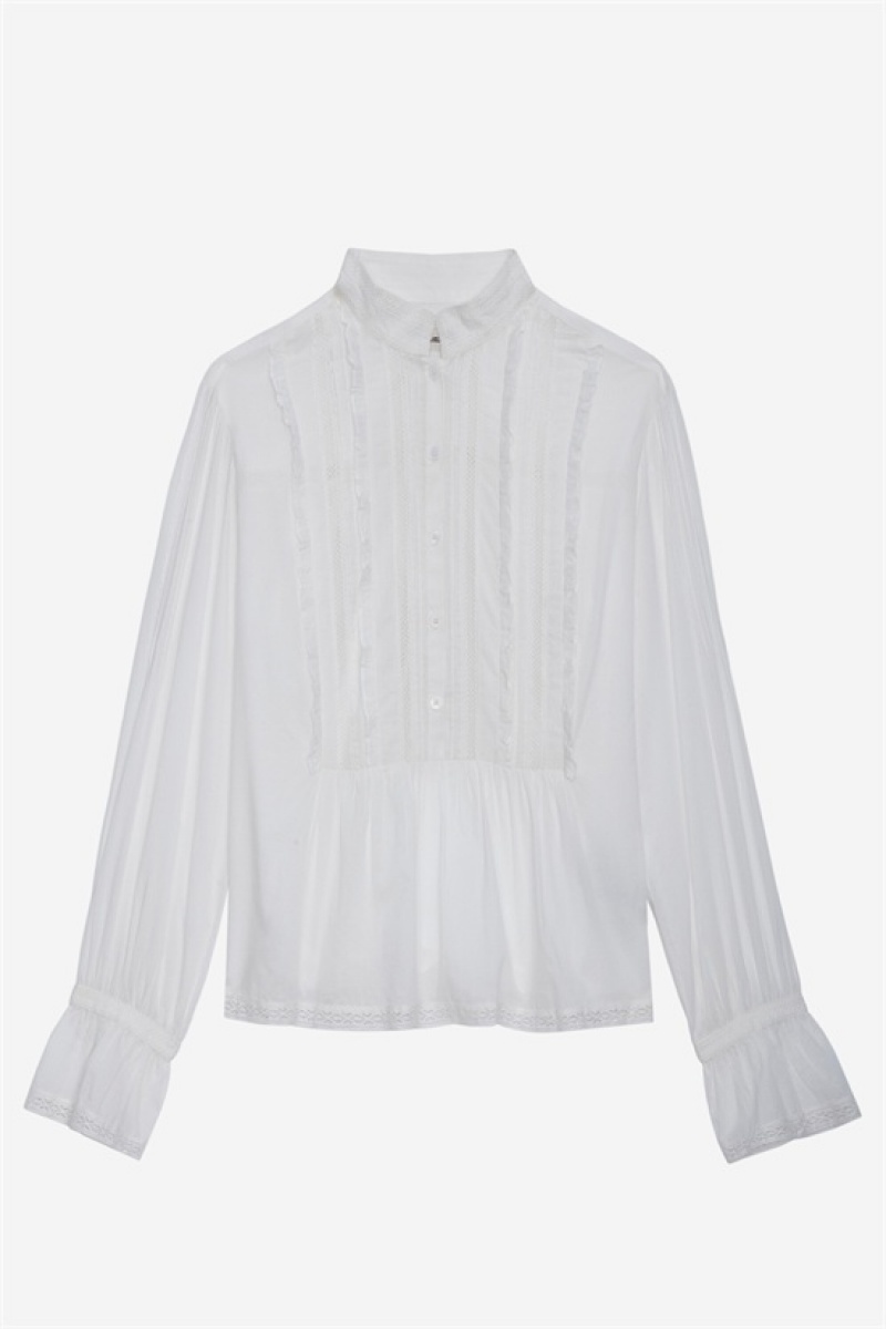 Zadig & Voltaire Tricia Shirt Blancas | ZV-256317