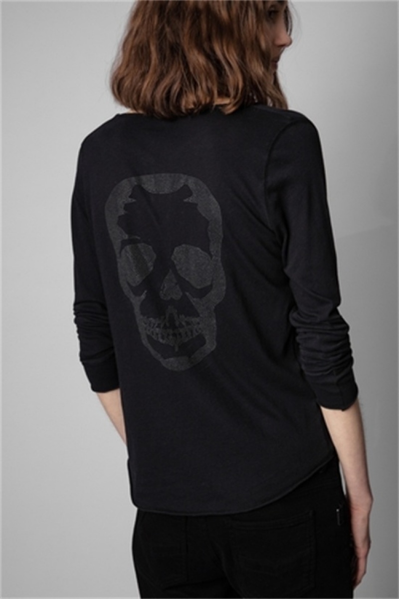 Zadig & Voltaire Tunisien Skull T-shirt Negras | ZV-256288