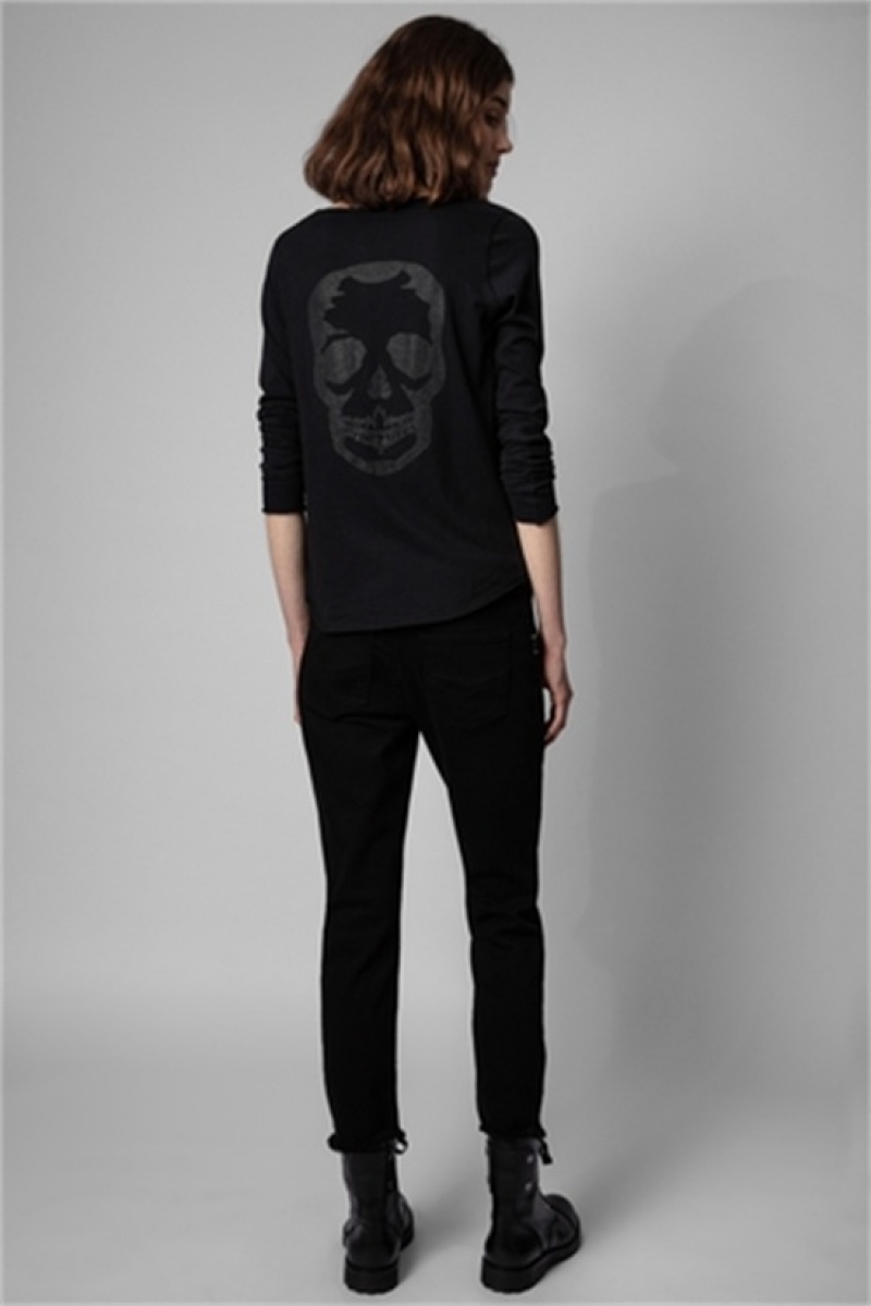 Zadig & Voltaire Tunisien Skull T-shirt Negras | ZV-256288