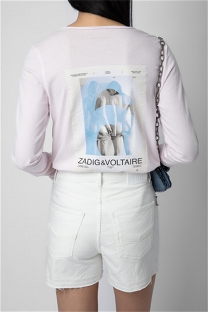 Zadig & Voltaire Tunisien Unlimited Love Tee Moradas | ZV-256277