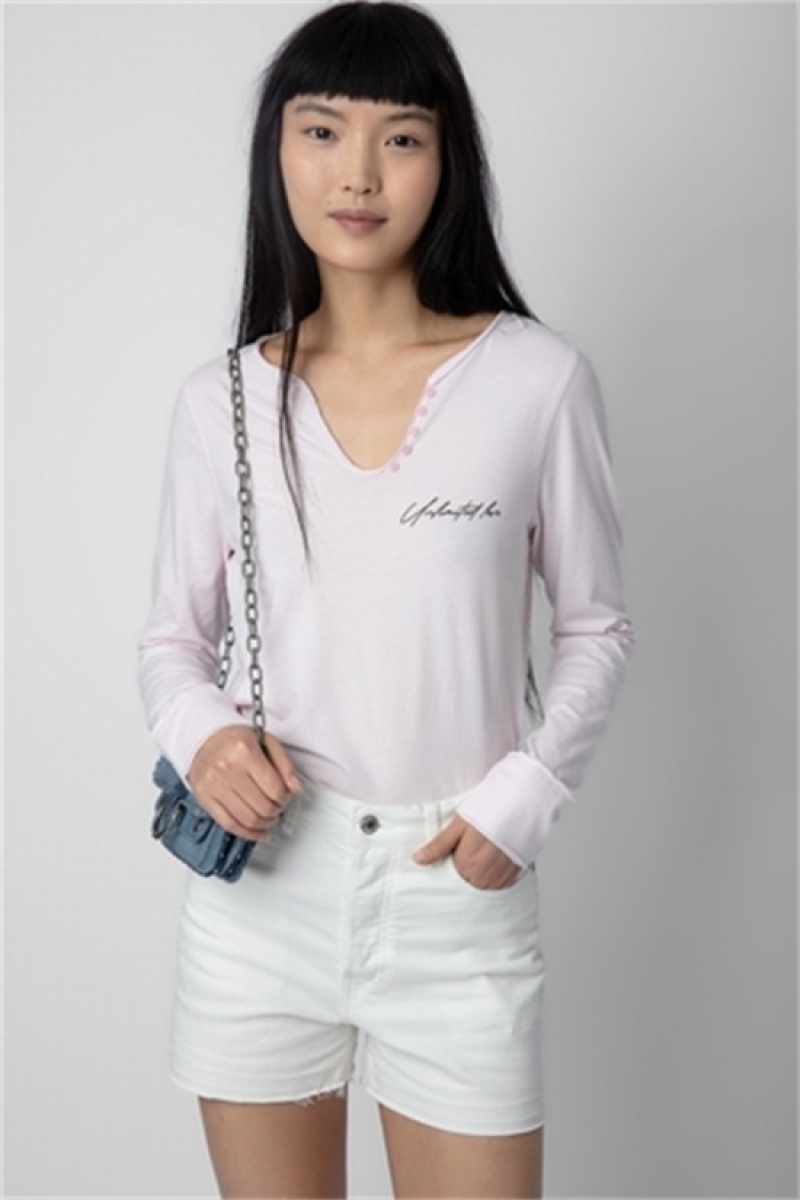 Zadig & Voltaire Tunisien Unlimited Love Tee Moradas | ZV-256277