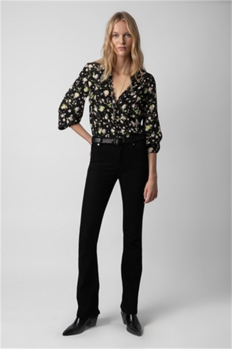 Zadig & Voltaire Twina Soft Roses Shirt Negras | ZV-256322