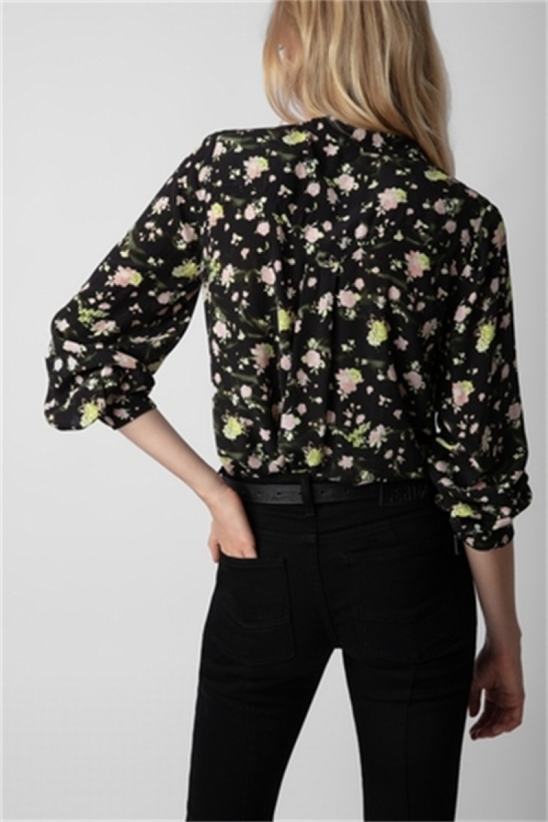 Zadig & Voltaire Twina Soft Roses Shirt Negras | ZV-256322