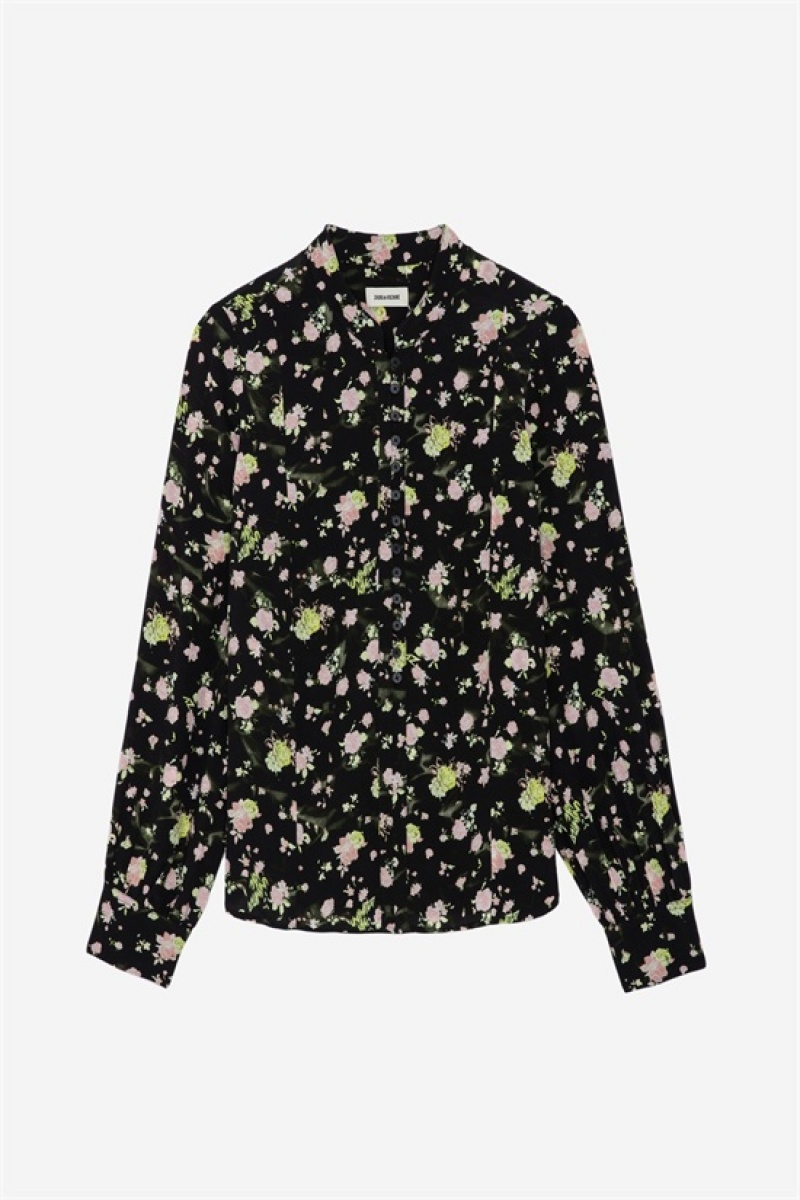 Zadig & Voltaire Twina Soft Roses Shirt Negras | ZV-256322